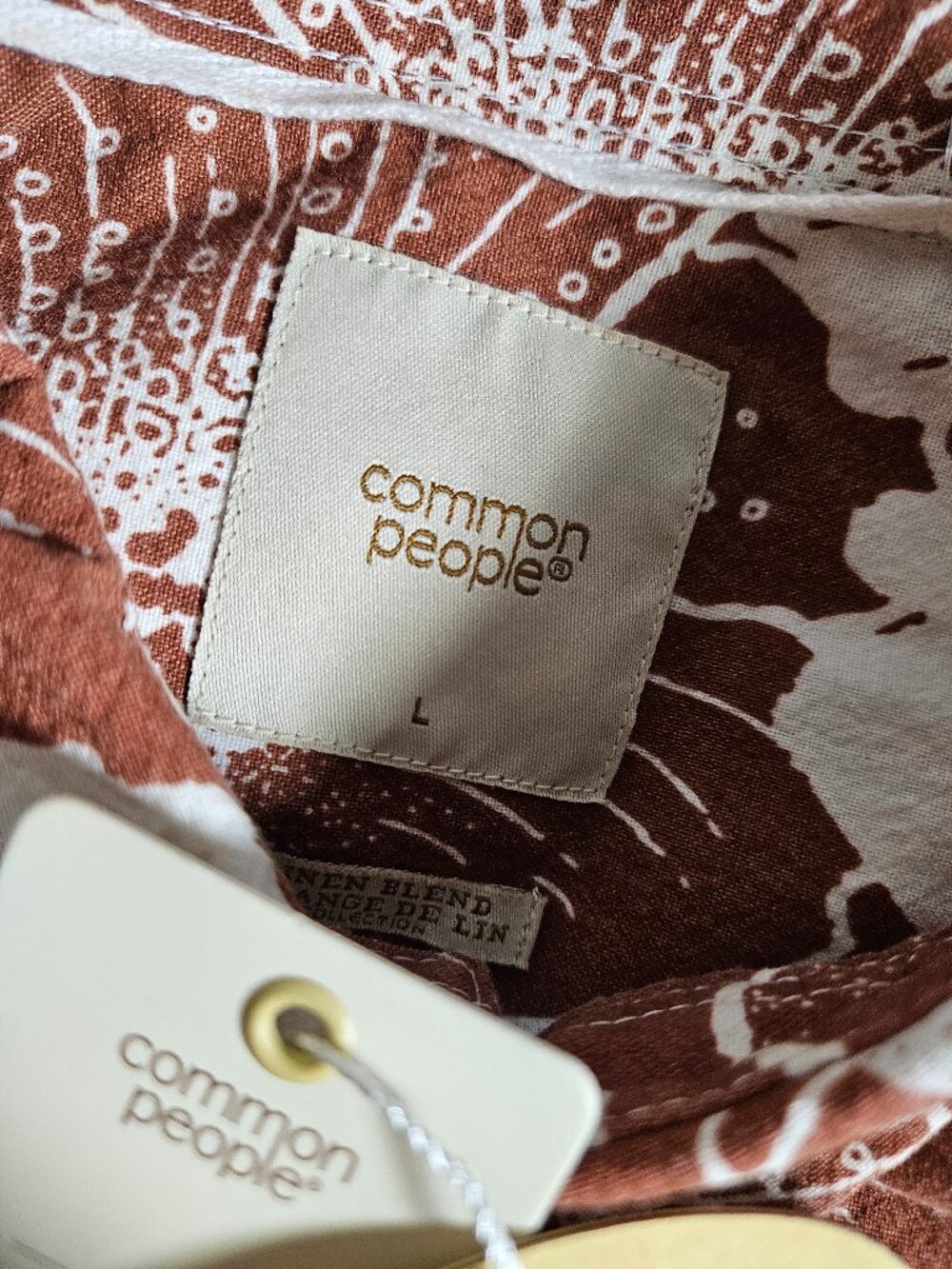 Common People Clothing Men's Floral Print Camp Shirt NEW Sz L Large - Picture 8 of 8